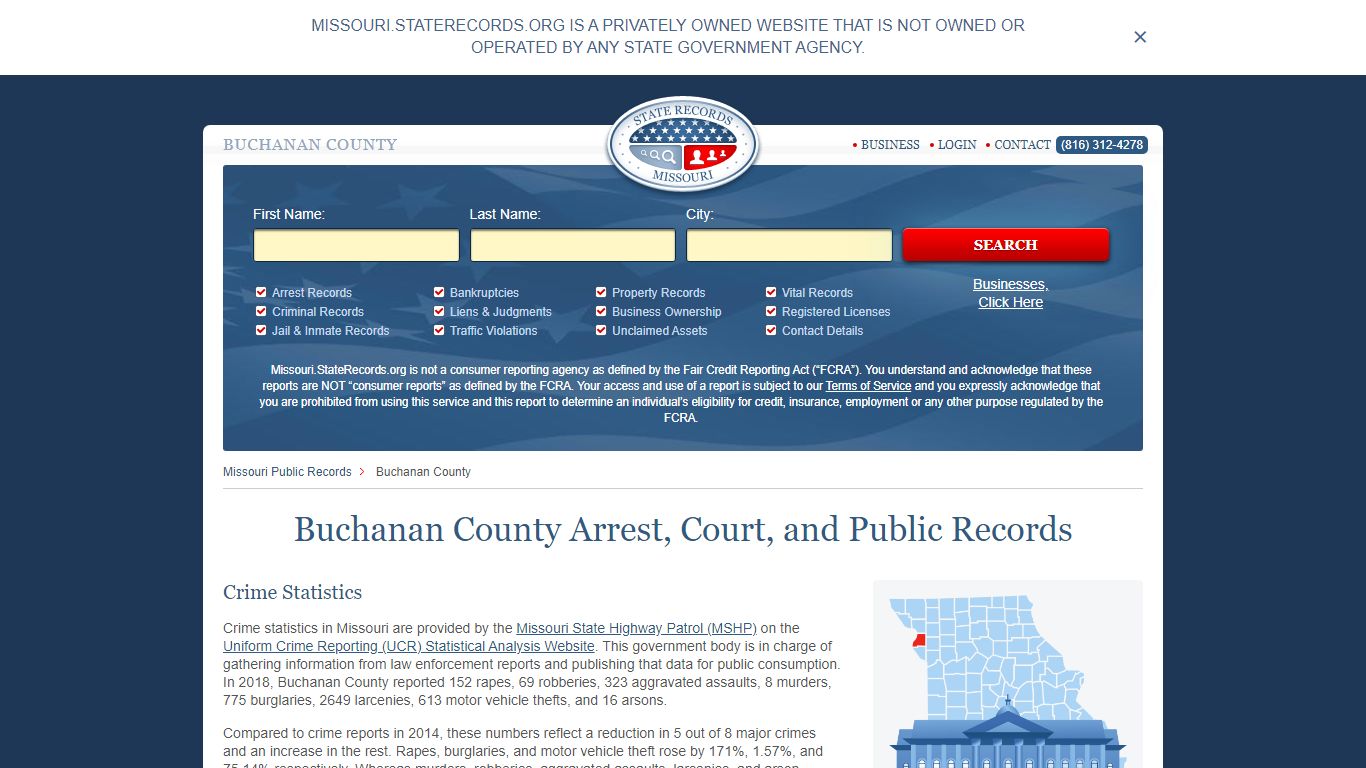 Buchanan County Arrest, Court, and Public Records