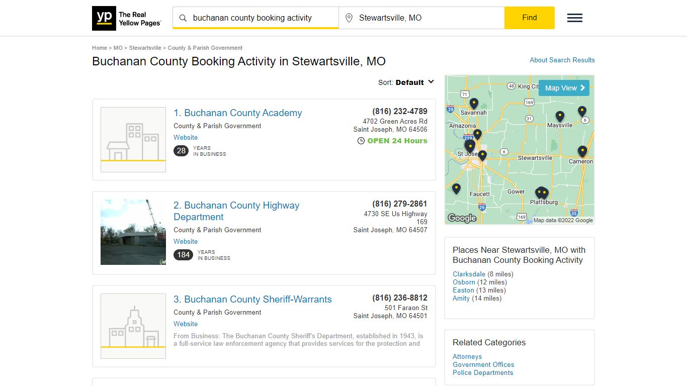 Buchanan County Booking Activity in Stewartsville, MO