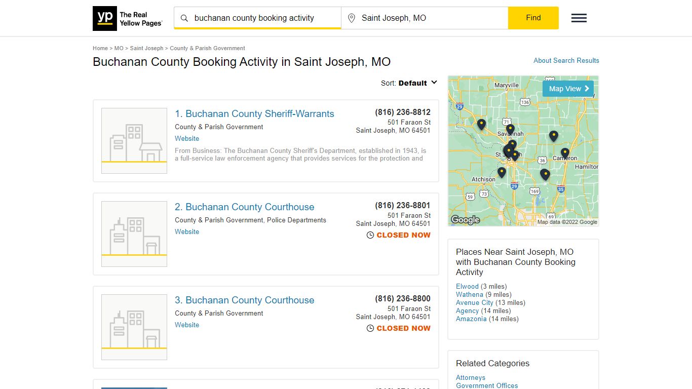 Buchanan County Booking Activity in Saint Joseph, MO